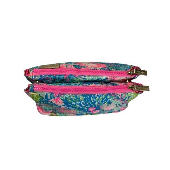 Lily Pulitzer “Fish My Wish” Trifold Make Up Bag. - Picture 4 of 9
